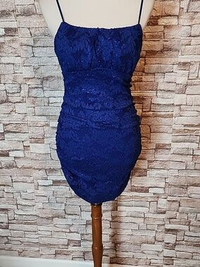Emerald Sundae Elegant Blue Lace Dress